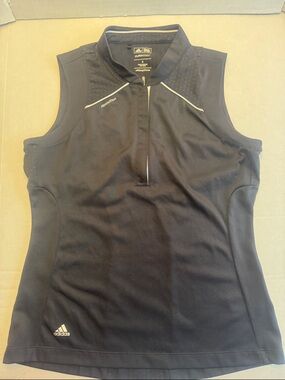 Adidas Black Sleeveless Performance Polo Tank
